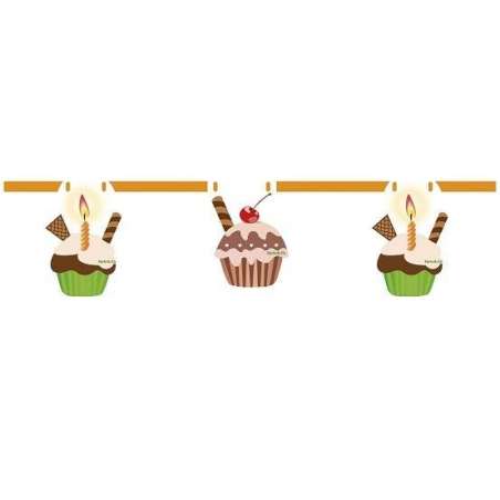 Festone Sagomato Cupcake e Gelato "Ice Cream" 5mt Addobbi e Palloncini Tema Dolci