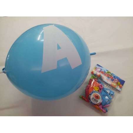 Palloncino in Lattice 13" GLS13 Link lettera "A" Assortito 10pz Gemar Blister "Happy Time"