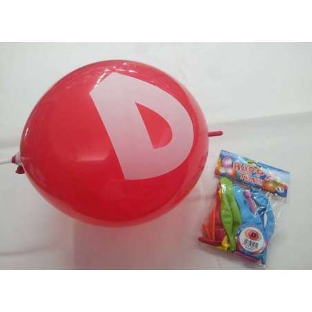 Palloncino in Lattice 13" GLS13 Link lettera "D" Assortito 10pz Gemar Blister "Happy Time"