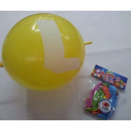 Palloncino in Lattice 13" GLS13 Link lettera "L" Assortiti 10pz Gemar Blister "Happy Time"