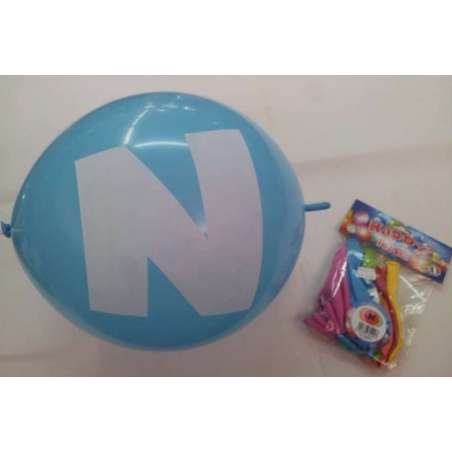 Palloncino in Lattice 13" GLS13 Link lettera "N" Assortiti 10pz Gemar Blister "Happy Time"