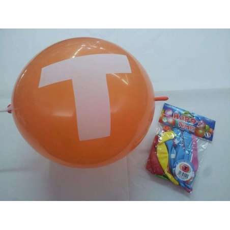 Palloncino in Lattice 13" GLS13 Link lettera "T" Assortiti 10pz Gemar Blister "Happy Time"