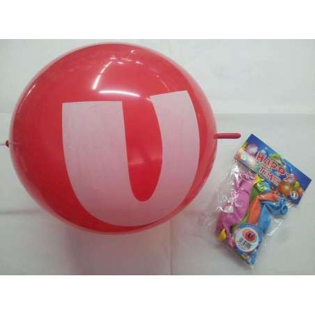 Palloncino in Lattice 13" GLS13 Link lettera "U" Assortiti 10pz Gemar Blister "Happy Time"