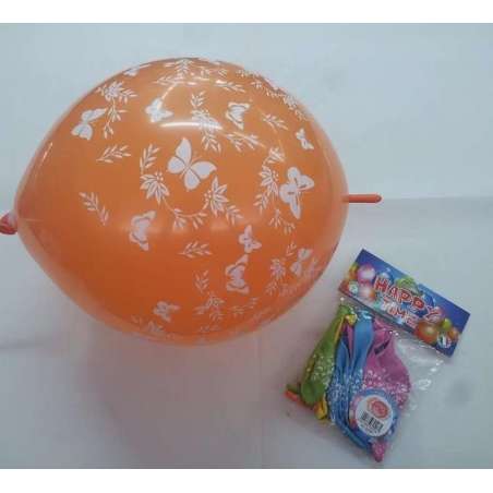 Palloncino in Lattice 13" Link Farfalle Colori Assortiti 10pz Gemar Blister "Happy Time"