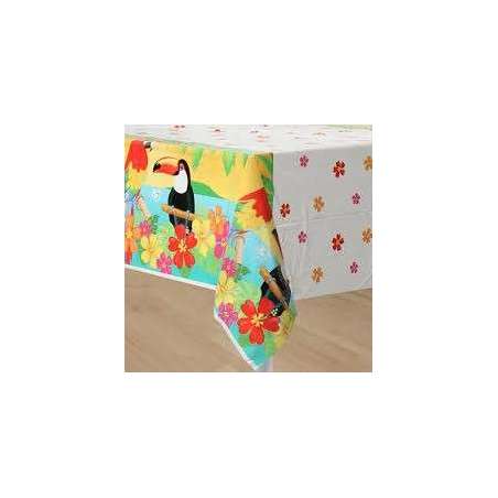 Tovaglia di Plastica 137x274cm con Tucano Tropical Island Luau Accessori Tavola Tropicali