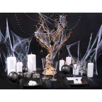 Ragnatela Bianca con 2 Ragni Neri 60gr Addobbi e Festoni Halloween