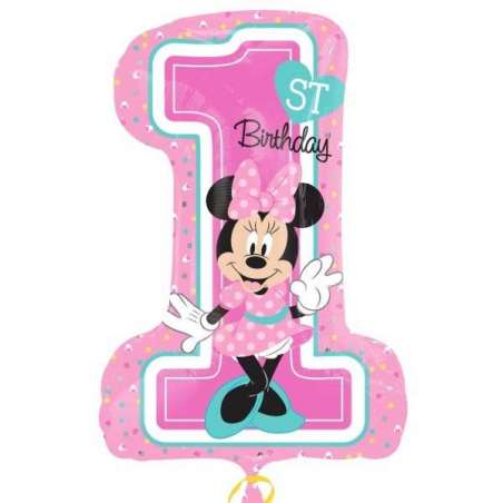 Palloncino in Foil 28" Super Shape N.1 Minnie 1° Anno
