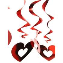 Swirl Spirale Cuore Rosso Bucato 5pz Swirl