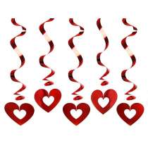 Swirl Spirale Cuore Rosso Bucato 5pz Swirl