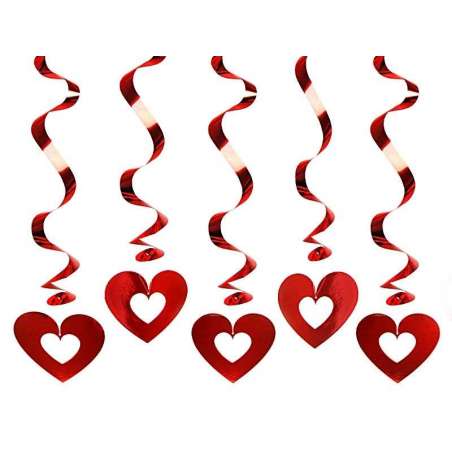 Swirl Spirale Cuore Rosso Bucato 5pz Swirl