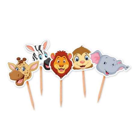 Picks Sagomati Animali della Giungla "Jungle" 25pz Giungla "Jungle"