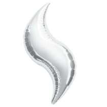Palloncino in Foil 18" Curva Argento Curve