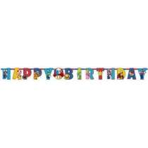 Festone Happy Birthday Carta con Super Mario Super Mario Bros