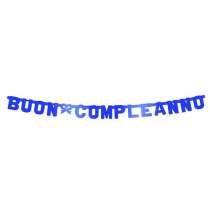 Festone Buon Compleanno Blu Metallizzato 2.65mt Festoni Buon Compleanno