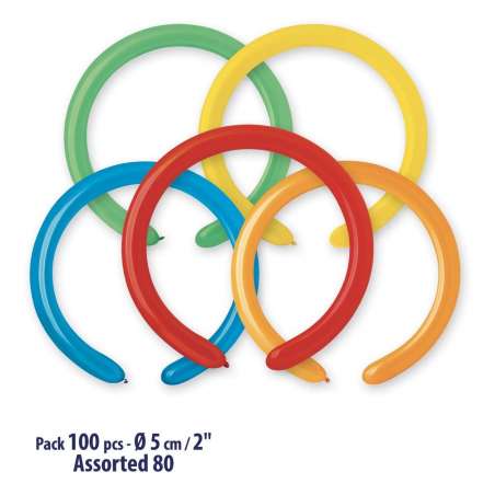 Palloncino in Lattice 2" Modellabile D4 Assortito "Assorted 080" 100pz Gemar Standard Modellabili 2" D4