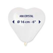 Palloncino in Lattice 6” Cuore CR6 Trasparente "Crystal 000" 100pz Gemar Cuori 6" CR6