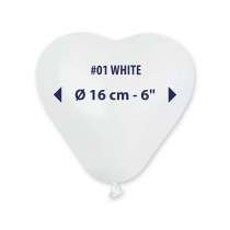 Palloncino in Lattice 6” Cuore CR6 Bianco "White 001" 100pz Gemar Cuori 6" CR6