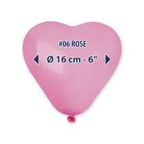 Palloncino in Lattice 6” Cuore CR6 Rosa "Rose 006" 100pz Gemar Cuori 6" CR6