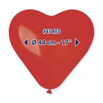 Palloncino in Lattice 17” Cuore CR17 Rosso "Red 045" 50pz Gemar Cuori 17" CR17