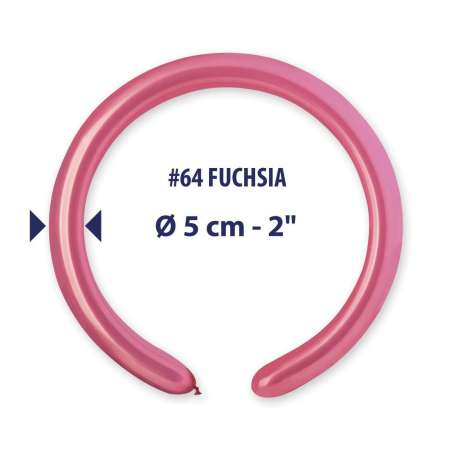Palloncino in Lattice 2" Modellabile DM4 Fucsia Metallizzato "Fuchsia 064" 100pz Gemar Metallic Modellabili 2" DM4