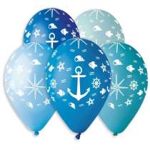 Palloncino in Lattice 12" GS110 Assortito con Stampa Pesci e Mare 100pz Gemar "Theme & Patterns"