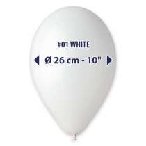 Palloncino in Lattice 10" G90 Bianco "White 001" 25pz Gemar Blister "Happy Time"