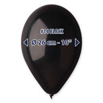 Palloncino in Lattice 10" G90 Nero "Black 014" 25pz Gemar Blister "Happy Time"