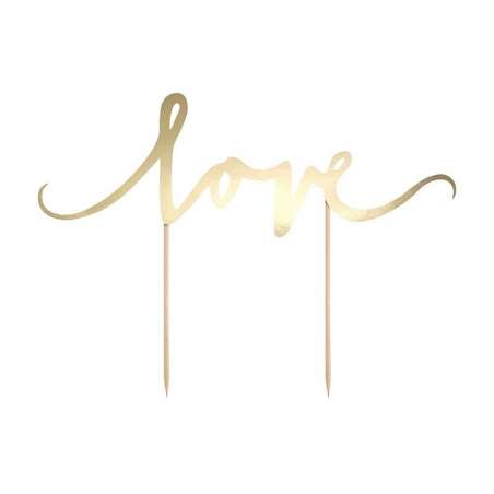 Cake Topper di Carta 17cm Oro Sagomato "Love" Picks e Topper Eventi