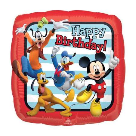 Palloncino in Foil 18" Mickey, Pippo, Pluto e Paperino "Happy Birthday" Mickey Mouse & Co.