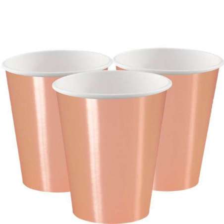 Bicchiere di Carta 355ml Rose Gold Lucido 8pz Rose-Gold