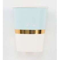 Bicchiere di Carta 250ml "Baby Chic Celeste" 8pz Outlet Elegant