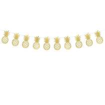 Ghirlanda Aloha Ananas Gold sagomata 10pz Decorazioni Tropicali