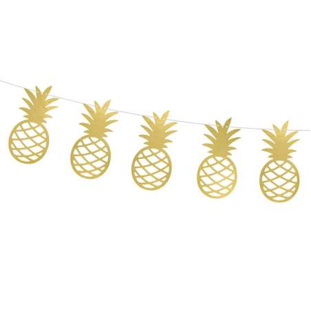 Ghirlanda Aloha Ananas Gold sagomata 10pz Decorazioni Tropicali