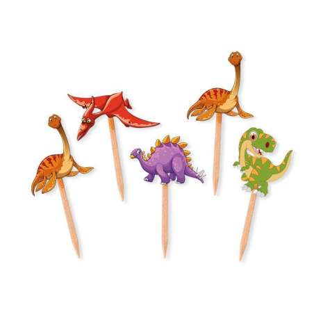 Picks Sagomati Dinosauri "Jurassik" 25pz Accessori e Addobbi Dinosauro