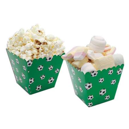 Box Porta Caramelle o Popcorn decorato Palloni da Calcio 6pz Box Porta Caramelle o Popcorn