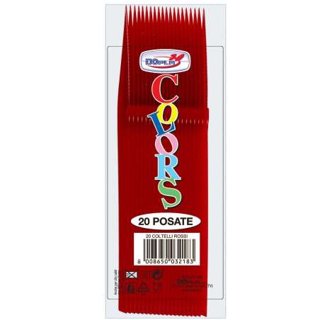 Coltelli Rossi 20pz Dopla Colors Rosso "Red"