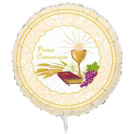 Palloncino in Foil 9" Mini Shape Prima Comunione con Calice 5pz Comunione e Cresima