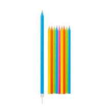 Candelina Stelo 15.5cm Multicolor 10pz Candeline Stelo