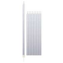 Candelina Stelo 15.5cm Argento lucido 10pz Candeline Stelo