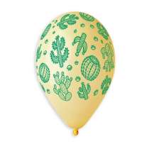 Palloncino in Lattice 13" GS120 Assortito con Stampa Cactus 50pz Gemar "Theme & Patterns"