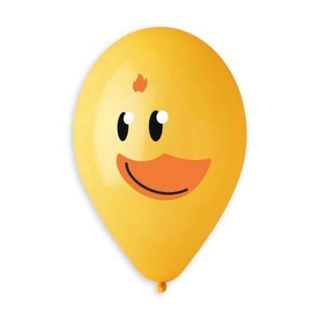 Palloncino in Lattice 13" GS120 Giallo con Stampa Anatra 50pz Gemar "Theme & Patterns"