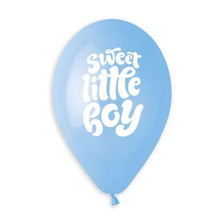 Palloncino in Lattice 13" GS120 Celeste con Scritta "Sweet Little Boy" 50pz Gemar "Nascita e Battesimo"