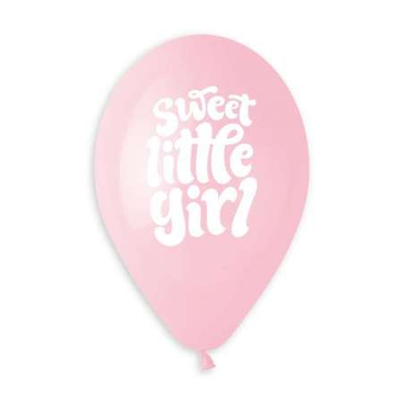 Palloncino in Lattice 13" GS120 Rosa con Scritta "Sweet Little Girl" 50pz Gemar "Nascita e Battesimo"