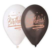 Palloncino in Lattice 13" GMS120 Assortito Metallizzato con Scritta "Happy Birthday" 50pz Gemar Compleanno "Birthdays"