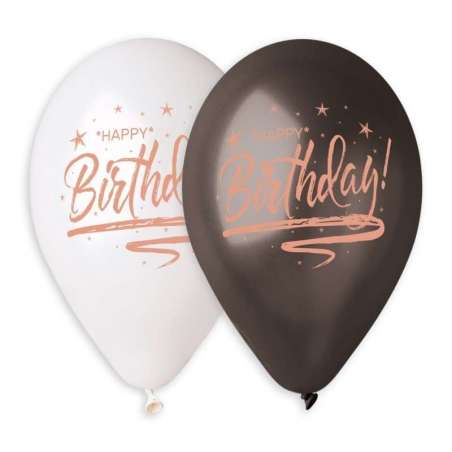 Palloncino in Lattice 13" GMS120 Assortito Metallizzato con Scritta "Happy Birthday" 50pz Gemar Compleanno "Birthdays"