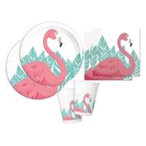 Piatto di Carta 23cm con Fenicottero 8pz Festa Tema Fenicottero "Flamingo"