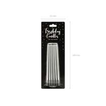 Candelina Stelo 14cm Argento Satinato 12pz Candeline Stelo