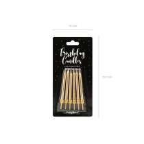Candelina 7cm Oro Satinato 6pz Candeline Stelo