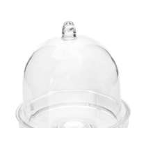 Alzatina e Cupola di Plastica Crystal Porta Mignon 3pz Accessori Tavola Amore