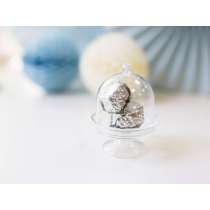 Alzatina e Cupola di Plastica Crystal Porta Mignon 3pz Accessori Tavola Amore